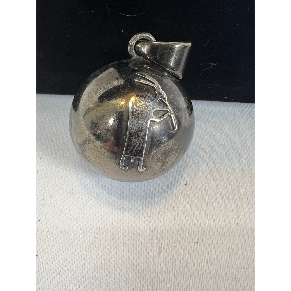 Vintage Silver Kokopelli Harmony Ball Chime Pendant Necklace Charm